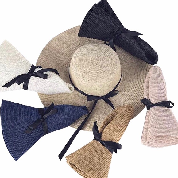 ✨NEW✨ Women Wide Brim floppy foldable hat - BEIGE - Picture 7 of 8